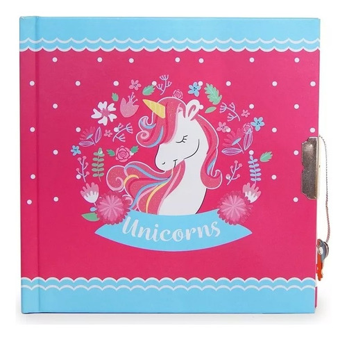 Diario Intimo Para Nenas Con Llave Hojas Diseño De Unicornio