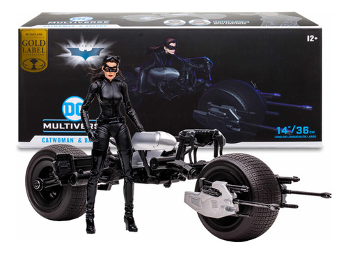 Catwoman & Batpod Pack Dc Batman Dk Trilogy Mcfarlane Gold