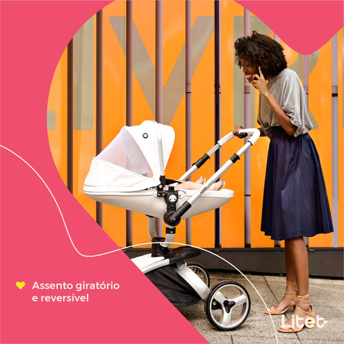 Carrinho Passeio Moisés 0-15 Kg Candy Titanium Litet - Bb185 Cor Cinza