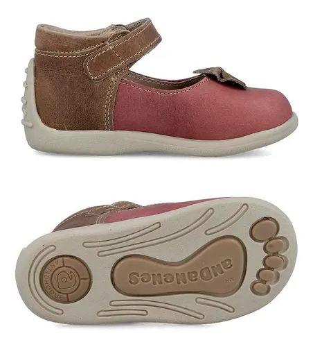 Flats Andanenes Zapatos Bebe ni a De Piel Rosa Ballerinas