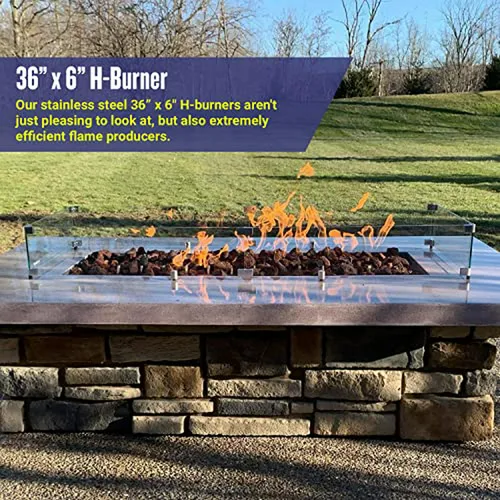 Quemador American Fire Glass Ss-h-36 De Acero Inoxidable Est