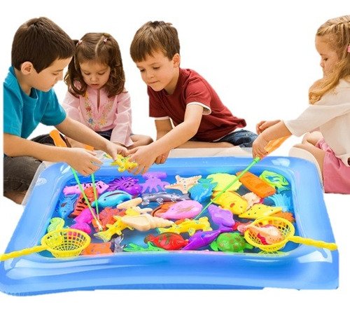 Juguete De Pesca Para Niños Color Azul 40pz