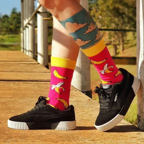 Imagem 5 de 6 de Meias Femininas Estampas Divertidas Lindas Corrida Academia