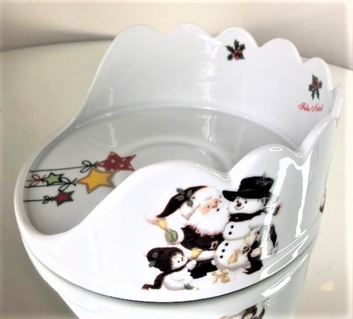 Imagem 2 de 5 de Panetoneira Aberta De Porcelana - Porta-panetone - Natal