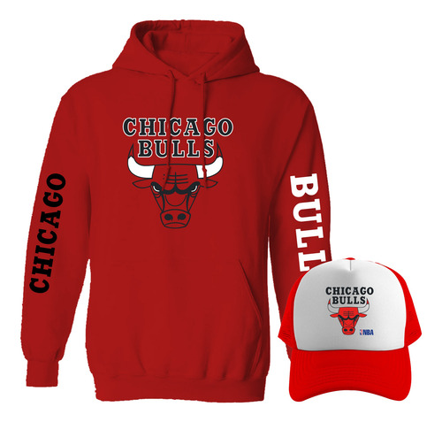Paquete: Sudadera Hoodie + Gorra Nba Chicago Bulls