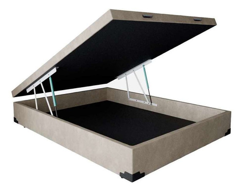 Base Para Cama Box Casal Premium Com Baú (45x138x188) Sue... Cor Bege