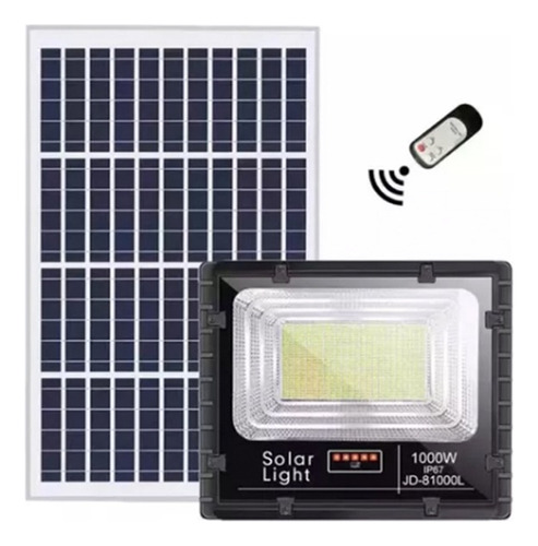 Lampara Reflector Led Solar 1000w Con Control Exterior