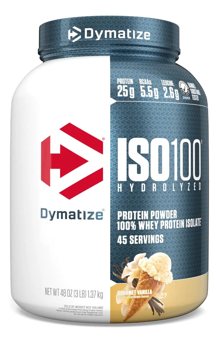 Whey Protein Dymatize ISO100 Hidrolisado Isolado 1, Gourmet Vanilla Proteína 1360 g