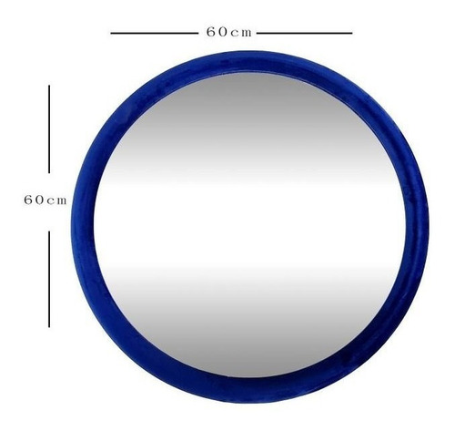 Espejo Decorativo Circular 60cm Con Marco De Terciopelo 