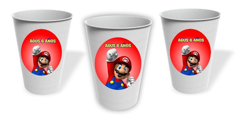 Vasos Mario Bros Cumpleaños Personalizado Pack X10