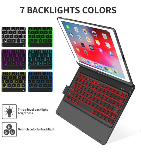 Funda 360 Con Teclado Rgb Y Touchpad Para iPad 10.2