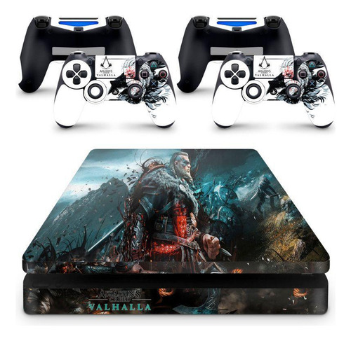 Skin Adesivo Protetor Ps4 Slim Assassin's Creed Valhalla B2