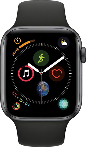 Apple Watch (GPS) Series 3 display de 1.496" con correa de fluoroelastómero color negro y caja color gris espacial - Bueno (Reacondicionado)