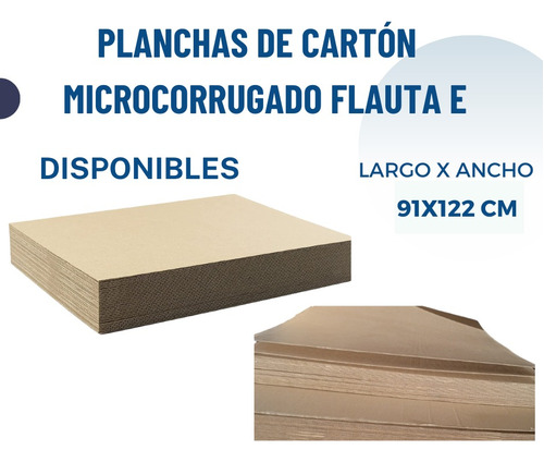 Planchas Laminas De Cartón Microcorrugado Kraft 122x91 Cm