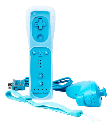 Wii Remote Motion Plus Interno + Nunchuck Turquesa + Funda