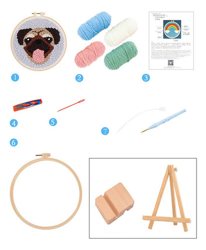 A 1 Juego De Agujas De Perforación Kit De Trabajo De Lana B