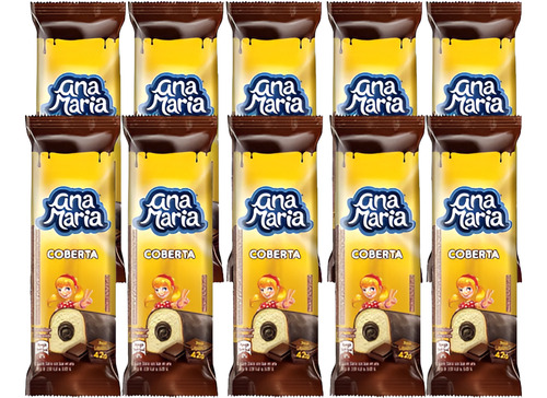 Kit 10 Bolo Pullman Ana Maria Baunilha E Chocolate 42g