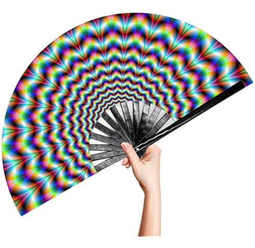 Omytea Gran Rave Clack Ventilador De Mano Plegable Para Homb