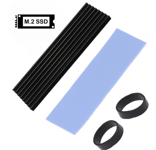 Dissipador De Calor Ssd M2 2280 Pcie Sata Nvme + Thermal Pad Cor DISSIPADOR PRETO + THERMALPAD AZUL