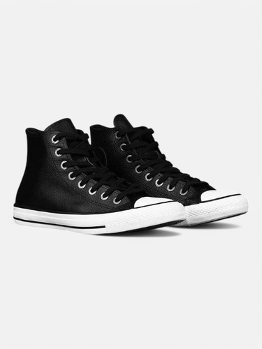 Converse Botitas Cuero Negras Chuck Taylor Hi Leather 37