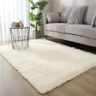 Queny Home Shaggy alfombra nórdica 2 M Beige crema