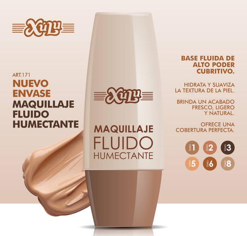 Maquillaje Fluido Humectante En Pomo Xúlu Cosméticos Z171