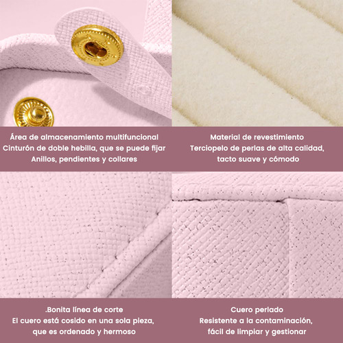Alajero Organizador De Joyas, Joyero Mini De Viaje Cajas Rosa