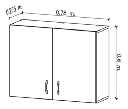 Imagen 2 de 7 de Mueble Alacena 80cm Amube Trento Cocina Baño Cuota 12/18