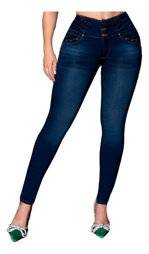 Jeans Mujer Pantalón Colombiano Mezclilla Strech Push Up 00a