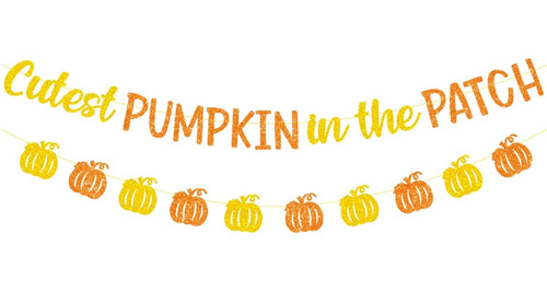 Glitter Cu  Pumpkin In The   Banner Gold Glittery Pumpk...