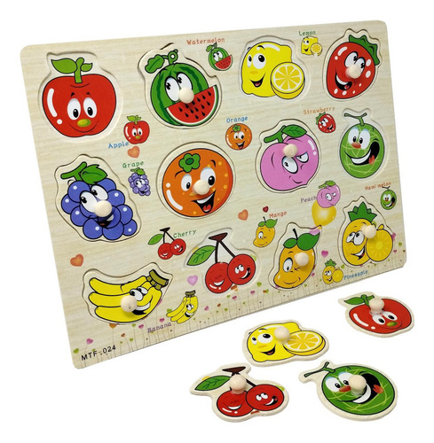 Rompecabezas De Madera Frutas (12 Pzas.)
