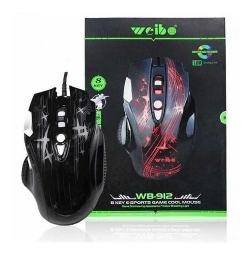 Mouse Gamer 8 Botones Weibo-912 Cable Usb 