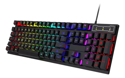 Kit Teclado E Mouse Gamer Led Rgb Com Fio Usb Anti-ghosting