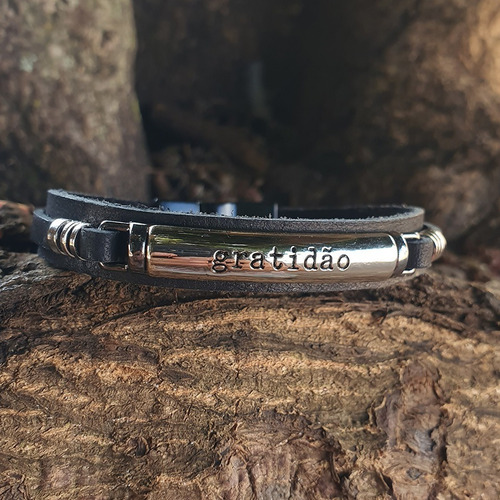 Imagem 3 de 5 de Pulseira Casual Masculina Thank