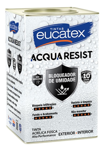 Tinta Eucatex Acqua Resist Bloqueador Umidade 18 Performance