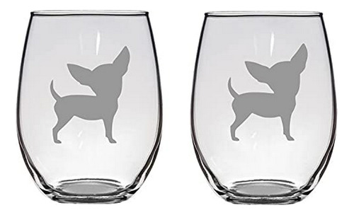 Copas De Vino Sin Tallo Grabadas Con Diseño De Chihuahua, Ju