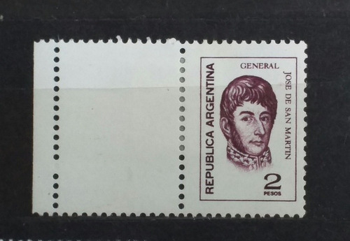 1974 Gral. San Martín $ 1,20 C/complem.  Izquierdo  Mint