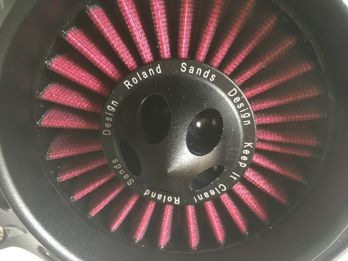 Filtro Alto Flujo Turbine Negro Y Rojo Para Harley Twin Cam
