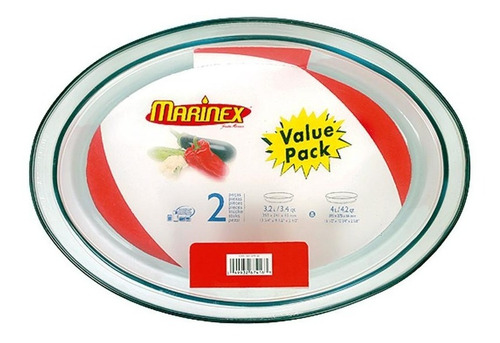 Set De Fuente / Asadera Para Horno Vidrio Refractario X 2 Pz