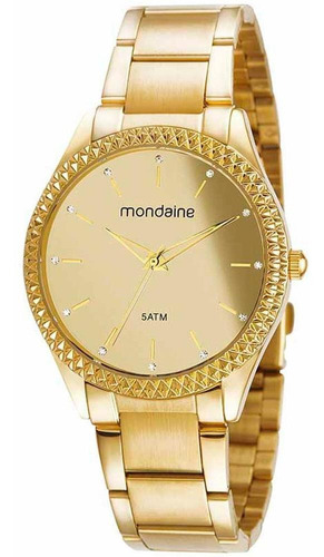 Relogio Mondaine Feminino 32347lpmvde1 Espelhado Dourado