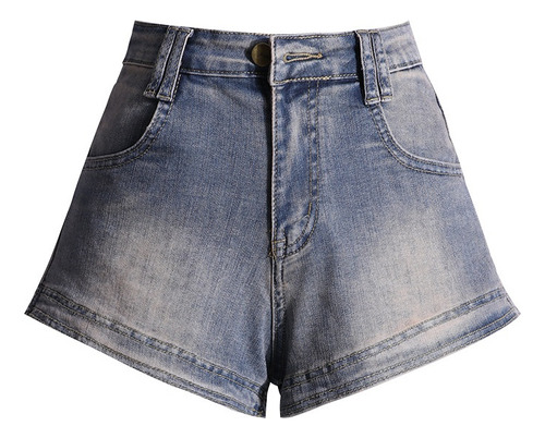 Shorts Vaqueros De Talle Alto Con Perneras Anchas Y Holgadas