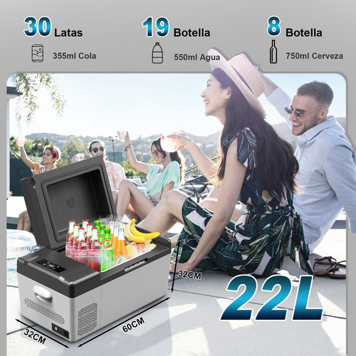 Refrigerador portátil Welikera 22 L Nevera portátil para coche y hogar 110V