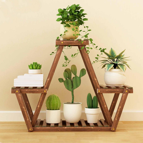 Soporte De Madera Para , Expositor De Flores, Rústico,