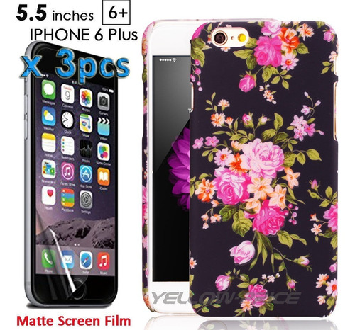 Nuevo iPhone 6 6s Caso Plus 3d Floral Patrón Caucho Cubierto