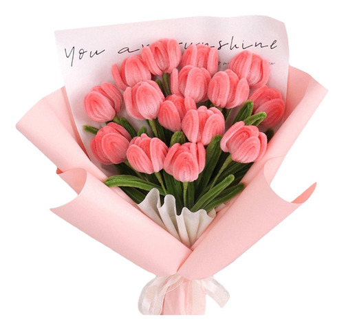 Ramo De Tulipanes Con Flores De Simulación De Felpa Para