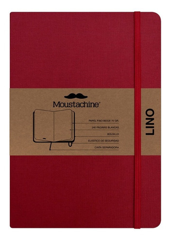 Libreta Moustachine Classic Lino Rojo Mediano A5