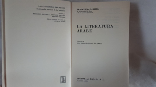 Imagen 4 de 7 de La Literatura Arabe Francesco Gabrieli Losada