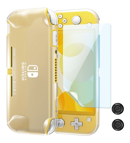 Case Silicone Nintendo Switch Lite + Película Kit 3 Em 1 