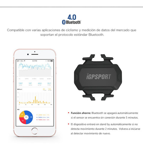 Imagen 4 de 10 de Sensor Inalámbrico De Velocidad Igpsport Spd61 Bicicleta