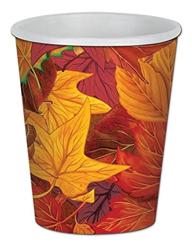 Beistle, Vasos De Bebida De Hoja De Otoño Multicolor (paquet